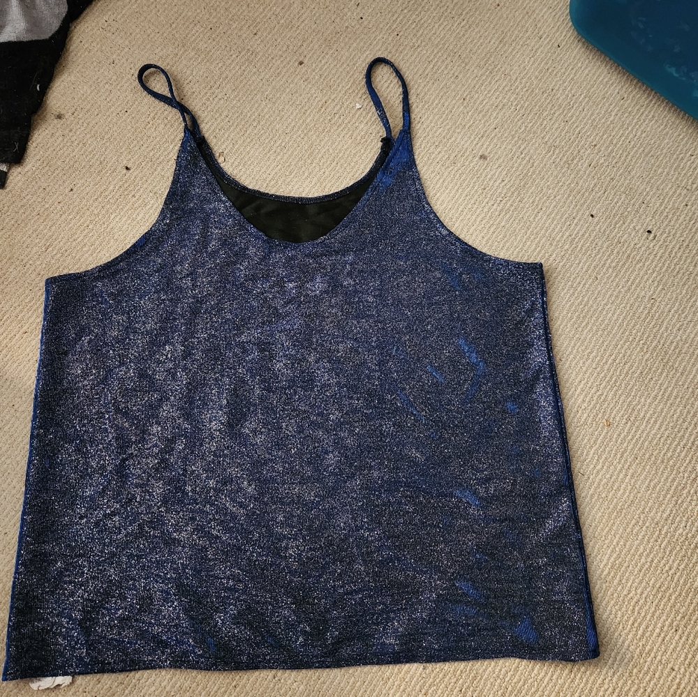 Sparkly navy blue tank top